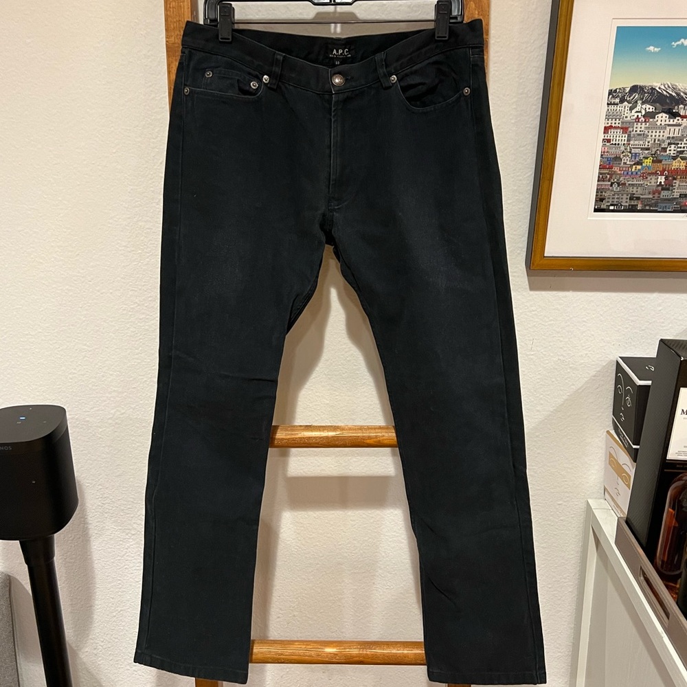 APC X SKINNY DENIM 100% Cotton Black Jeans